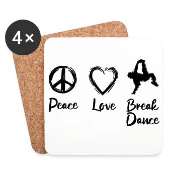 Breakdancer Love - Coasters (set of 4) - white - Front
