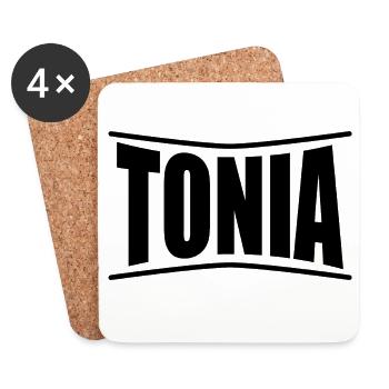 T-Shirt Tonia T-Shirt Geschenkidee - Untersetzer (4er-Set) - Weiß - Vorne