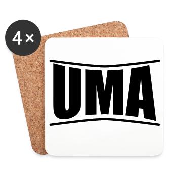 Uma t-shirt t-shirt idée cadeau - Dessous de verre (lot de 4) - blanc - Devant