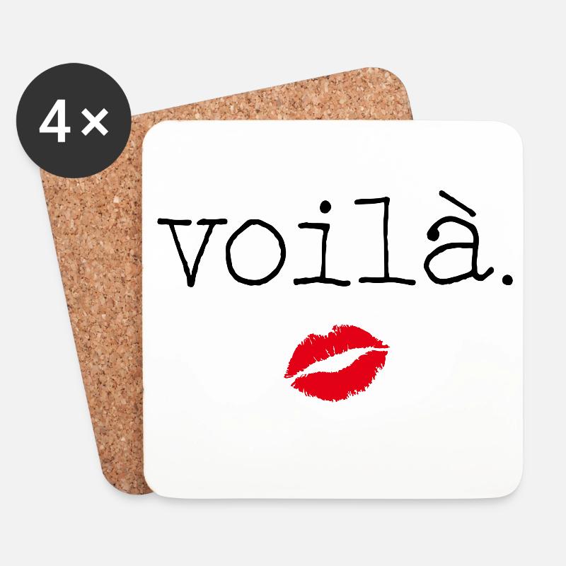 Voilà - Little French Speaking - Untersetzer (4er-Set) - Weiß