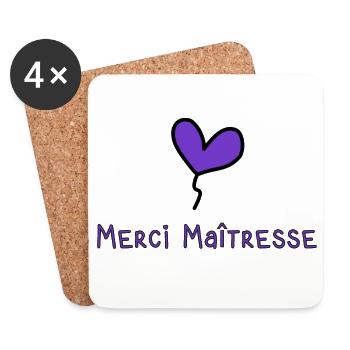MAÎTRESSE. MERCI. MERCI MAÎTRESSE - Dessous de verre (lot de 4) - blanc - Devant