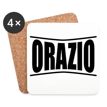 Orazio T-Shirt T-Shirt Name Geschenkidee - Untersetzer (4er-Set) - Weiß - Vorne