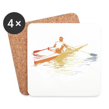 Rower Vintage Look - Coasters (set of 4) - white - Front