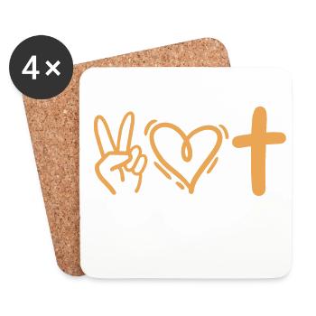 Christlich Jesus Religiös - Untersetzer (4er-Set) - Weiß - Vorne