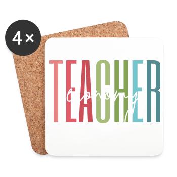 Wirtschaft Lehrerin Schule Lehren Geschenk - Untersetzer (4er-Set) - Weiß - Vorne