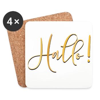 BEGRÜßUNG GRUß HALLO - Untersetzer (4er-Set) - Weiß - Vorne