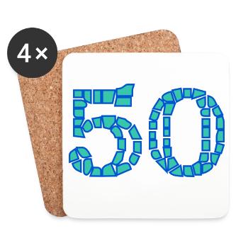 50. 50 YEARS. 50th ANNIVERSARY. 50 YEARS ANNIVERSARY. - Coasters (set of 4) - white - Front
