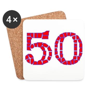 50. 50 YEARS. 50th ANNIVERSARY. 50 YEARS ANNIVERSARY. - Coasters (set of 4) - white - Front