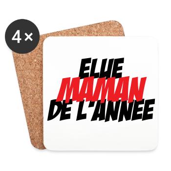 élue Maman de l'année - Dessous de verre (lot de 4) - blanc - Devant