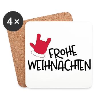 Frohe Weihnachten - Untersetzer (4er-Set) - Weiß - Vorne