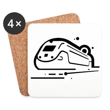 Train Comic Style - Coasters (set of 4) - white - Front