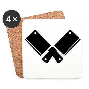 Hackmesser - Untersetzer (4er-Set) - Weiß - Vorne