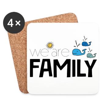 Nous sommes une famille - Dessous de verre (lot de 4) - blanc - Devant