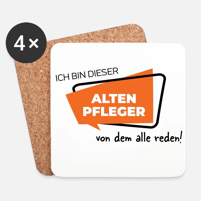 Altenpfleger - Untersetzer (4er-Set) - Weiß
