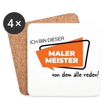 Malermeister - Untersetzer (4er-Set) - Weiß - Vorne