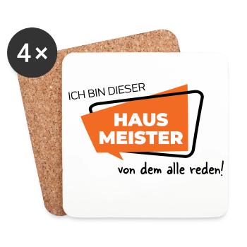Hausmeister - Untersetzer (4er-Set) - Weiß - Vorne