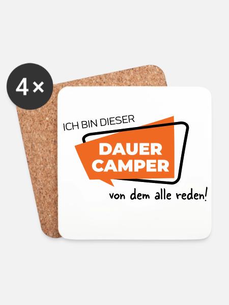 Dauercamper - Untersetzer (4er-Set) - Weiß