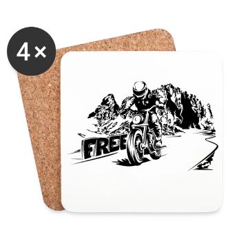 Moto Free Mountains Dolomites Symbole Logo - Dessous de verre (lot de 4) - blanc - Devant