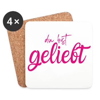 Du bist geliebt - Untersetzer (4er-Set) - Weiß - Vorne