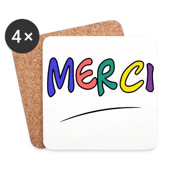 MERCI. MAÎTRESSE. MAÎTRE. MERCI MAÎTRESSE - Dessous de verre (lot de 4) - blanc - Devant