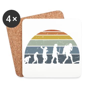 Die Evolution des Silhouettendesigns der Menschheit - Untersetzer (4er-Set) - Weiß - Vorne