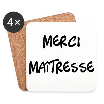 MERCI. MAÎTRESSE. MAÎTRE. MERCI MAÎTRESSE - Dessous de verre (lot de 4) - blanc - Devant