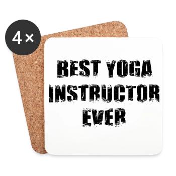Bester Yoga Trainer - Untersetzer (4er-Set) - Weiß - Vorne