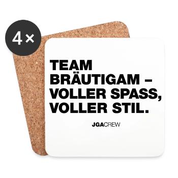 Bachelor party: Team Bräutigam (bachelor party) - Coasters (set of 4) - white - Front