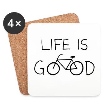 LIFE IS GOOD - Coasters (set of 4) - white - Front