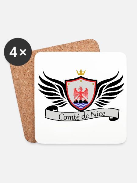 Comté de nice - Dessous de verre (lot de 4) - blanc