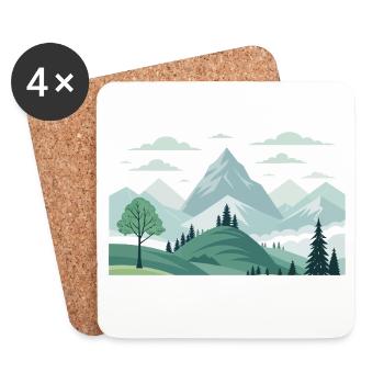 Gebirge - Untersetzer (4er-Set) - Weiß - Vorne