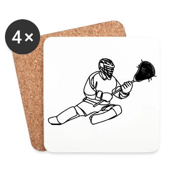 Lacrosse Goalie Graphics - Coasters (set of 4) - white - Front
