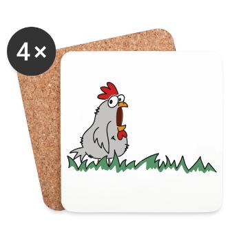 wüde henn Hendl this lustig huhn henne - Untersetzer (4er-Set) - Weiß - Vorne