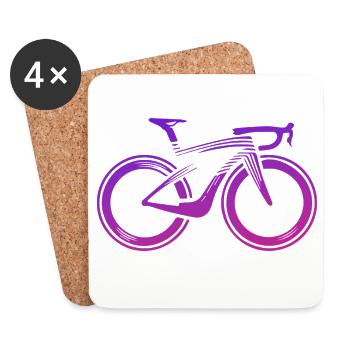 Design de vélo abstrait en violet - Dessous de verre (lot de 4) - blanc - Devant