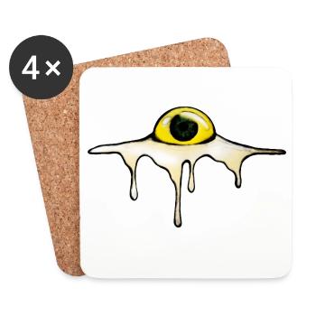 Fried Eye – Sunny Side Creepy - Untersetzer (4er-Set) - Weiß - Vorne