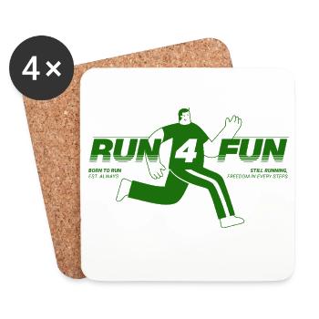 Run for Fun - Dessous de verre (lot de 4) - blanc - Devant