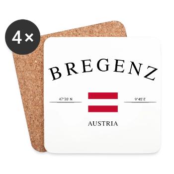Bregenz Austria – Holiday Souvenir &amp; Gift - Coasters (set of 4) - white - Front