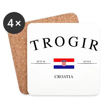 Trogir Croatia – Holiday Souvenir & Gift - Coasters (set of 4) - white - Front