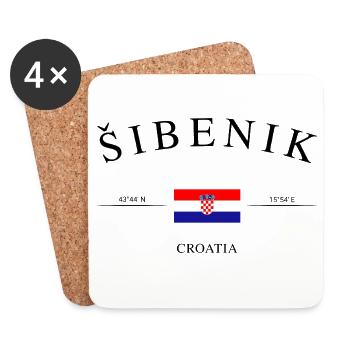Šibenik Croatia – Holiday Souvenir &amp; Gift - Coasters (set of 4) - white - Front