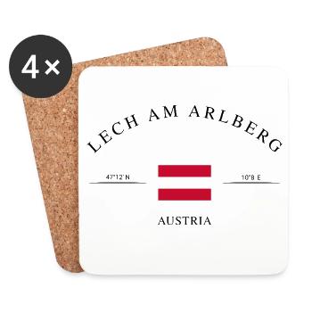 Lech am Arlberg Austria holiday souvenir - Coasters (set of 4) - white - Front