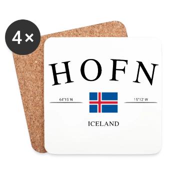 Höfn Island – Holiday Souvenir &amp; Gift - Coasters (set of 4) - white - Front