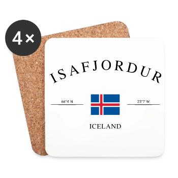 Ísafjörður Iceland – Holiday Souvenir &amp; Gift - Coasters (set of 4) - white - Front