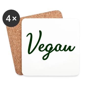 Vegan - Veganerin - Veganer - Untersetzer (4er-Set) - Weiß - Vorne