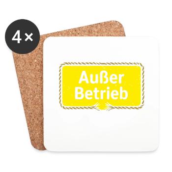 Außer Betrieb – Geduldsfaden gerissen Spruchmotiv - Untersetzer (4er-Set) - Weiß - Vorne