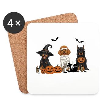 Hunde-Halloween - Untersetzer (4er-Set) - Weiß - Vorne
