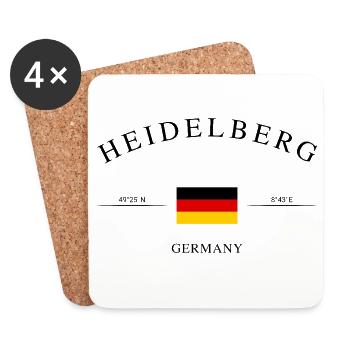 Heidelberg, Allemagne – Souvenir et cadeau de Noël - Dessous de verre (lot de 4) - blanc - Devant