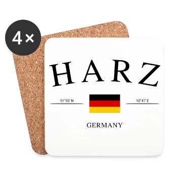Harz Deutschland – Urlaub Souvenir & Geschenk - Untersetzer (4er-Set) - Weiß - Vorne
