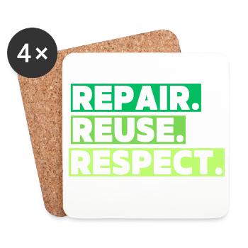 Un thème écologique avec un message - Dessous de verre (lot de 4) - blanc - Devant