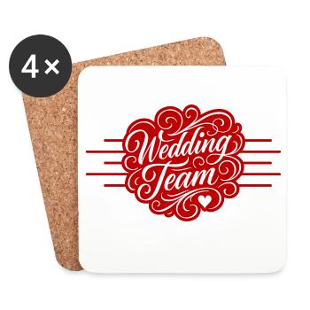 Hochzeit Team - Untersetzer (4er-Set) - Weiß - Vorne