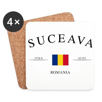 Suceava Romania – Holiday Souvenir & Gift - Coasters (set of 4) - white - Front
